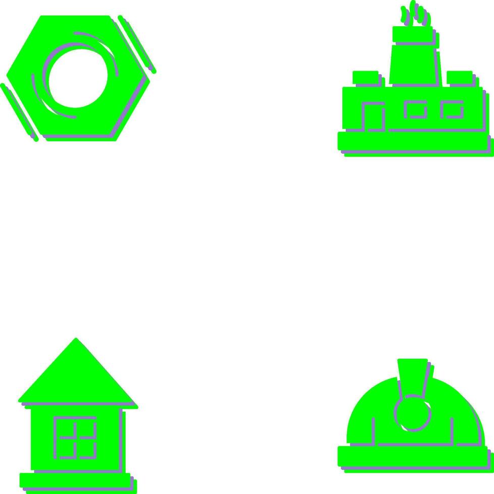 Factory and Nut,food Icon vector