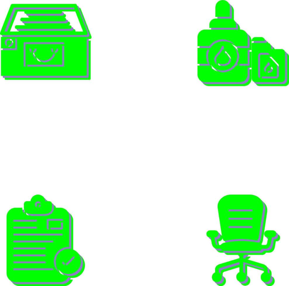 File Cabinet and Ink Cartridge Icon vector