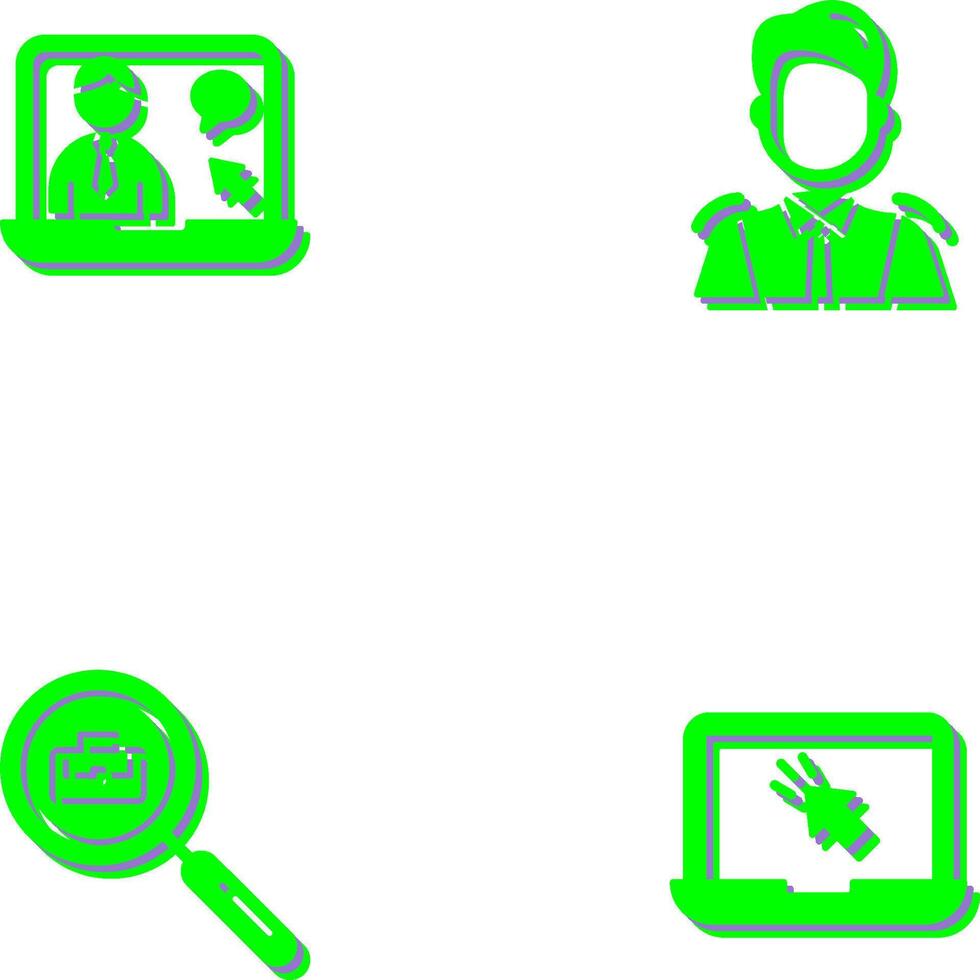 Online Job and Manager Icon vector