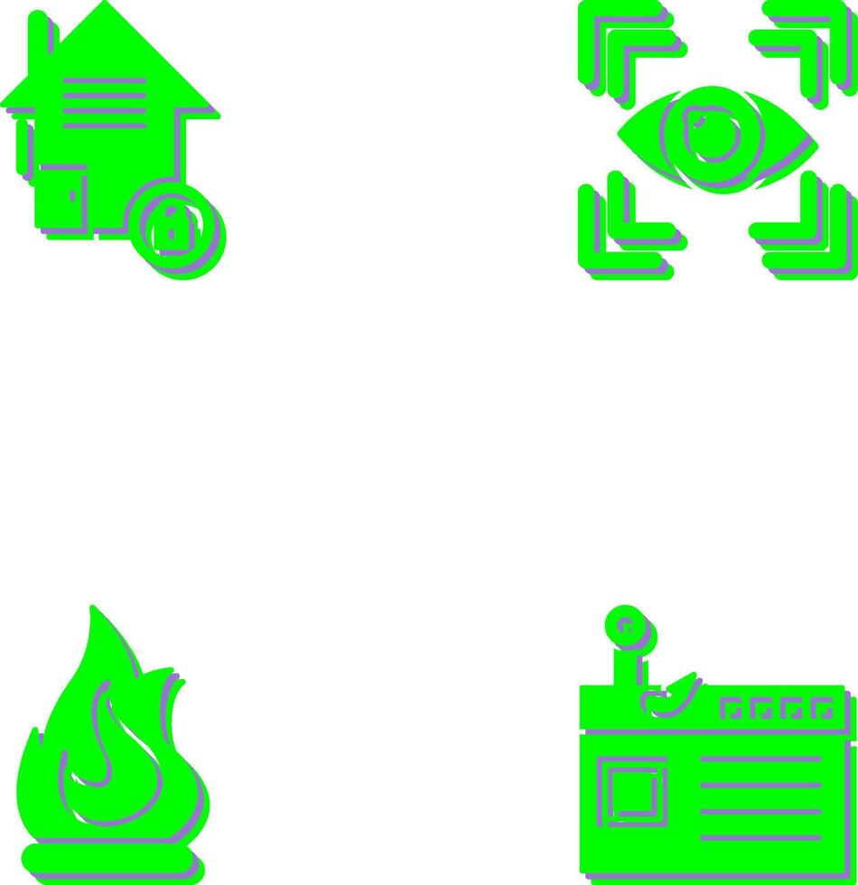 Real Estate and Eye Scan Icon vector