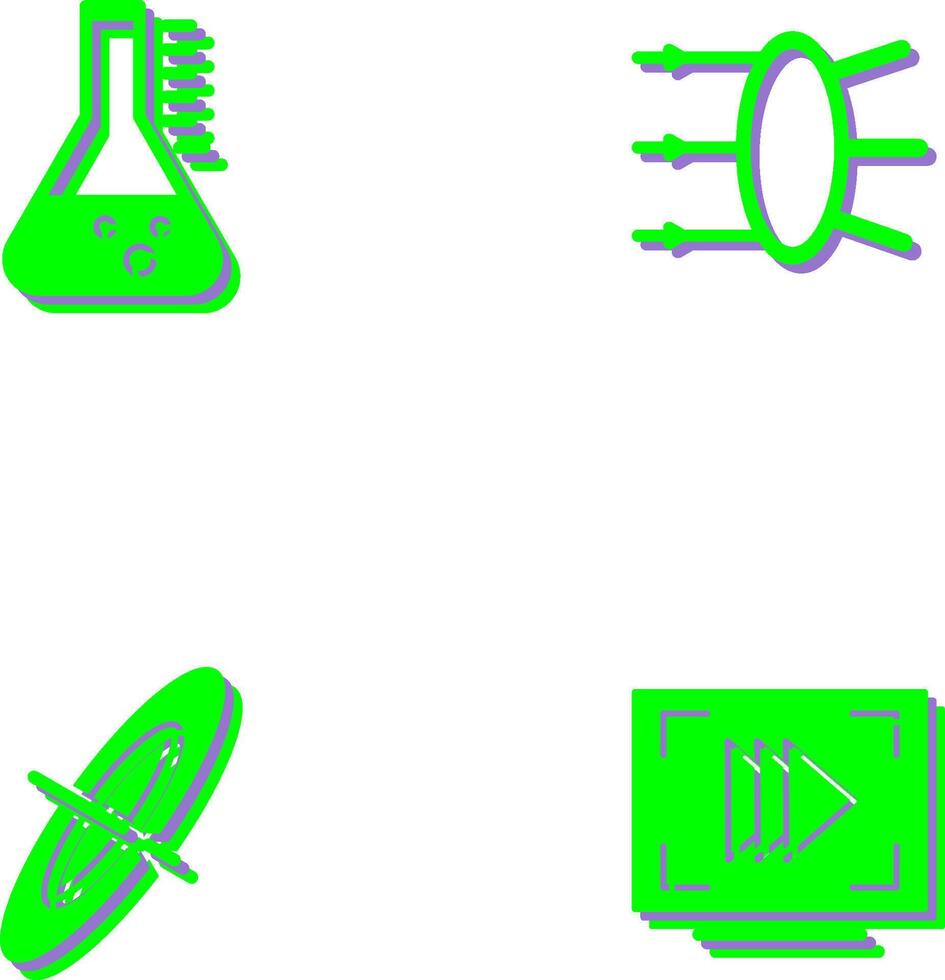 Refraction and beaker Icon vector