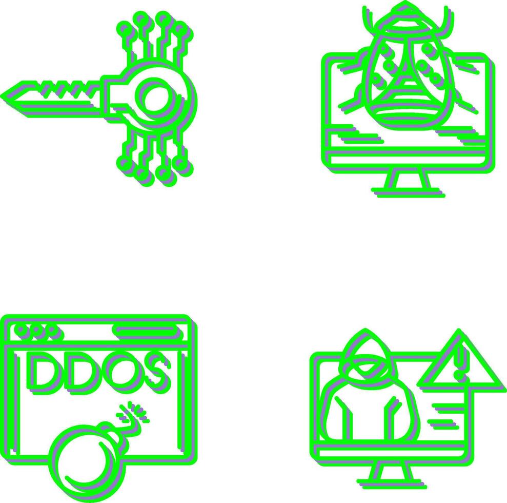 Key Code and Malware Icon vector