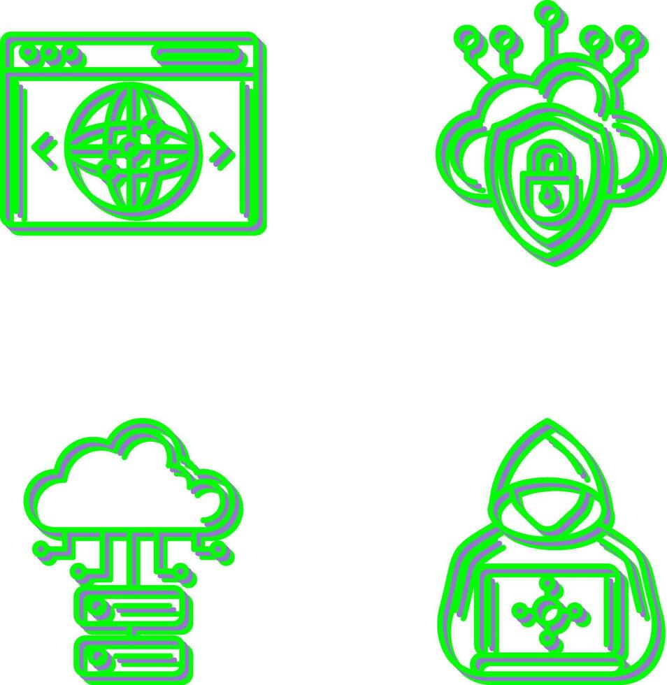 Cloud Security and Website Icon vector