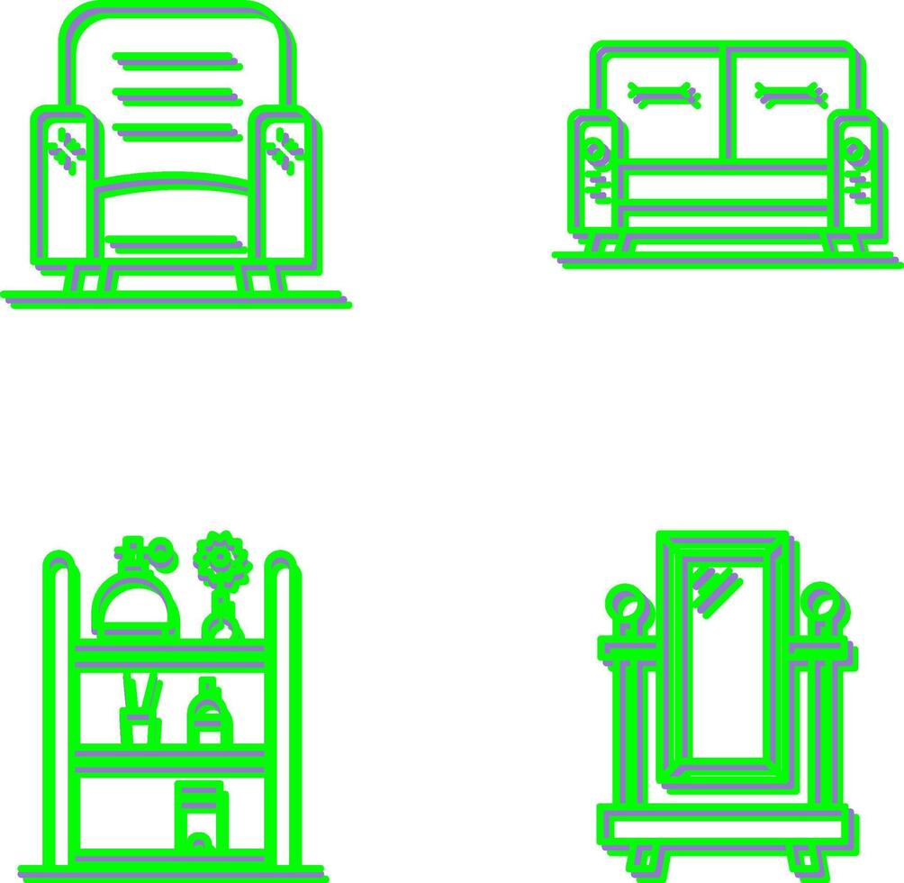 Armchair and Sofa Icon vector