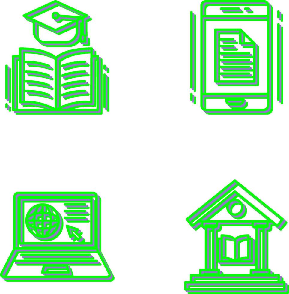 Graduation and Phone Icon vector