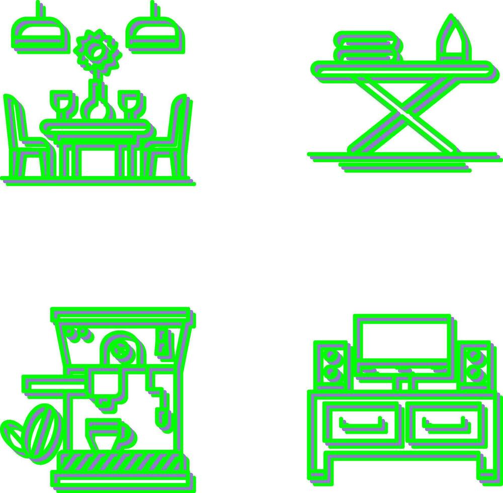 Iron Board and Table Icon vector