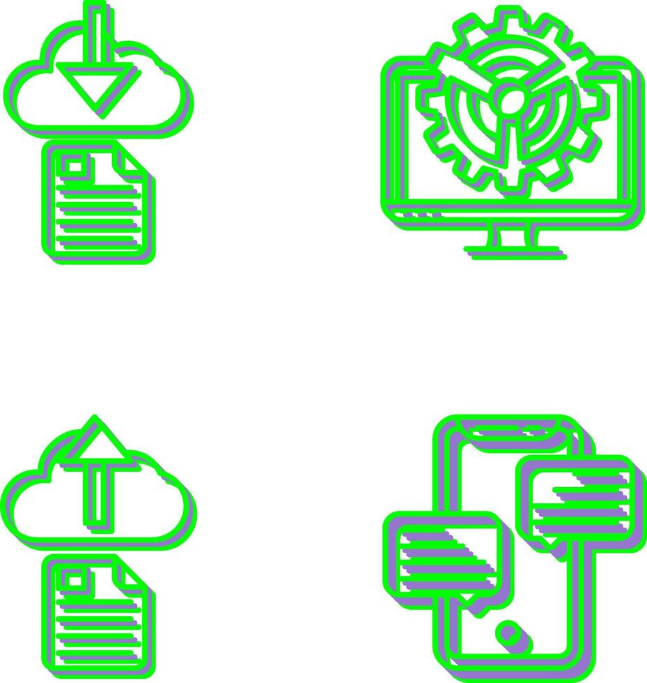File Download and Monitor Icon vector