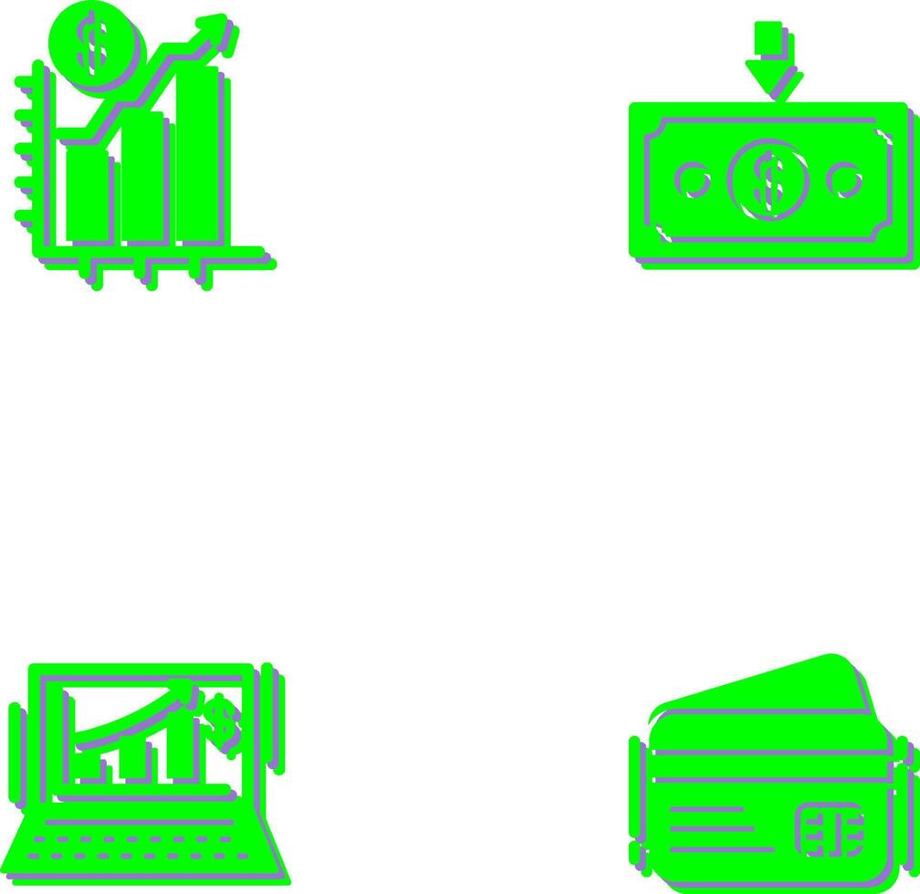 Chart Up and Money Down Icon vector