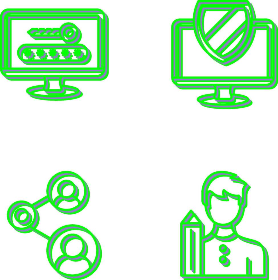 Password and Shield Icon vector