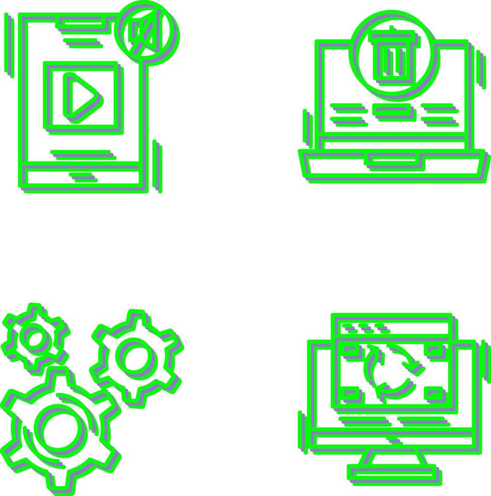 Mute and Trash Icon vector