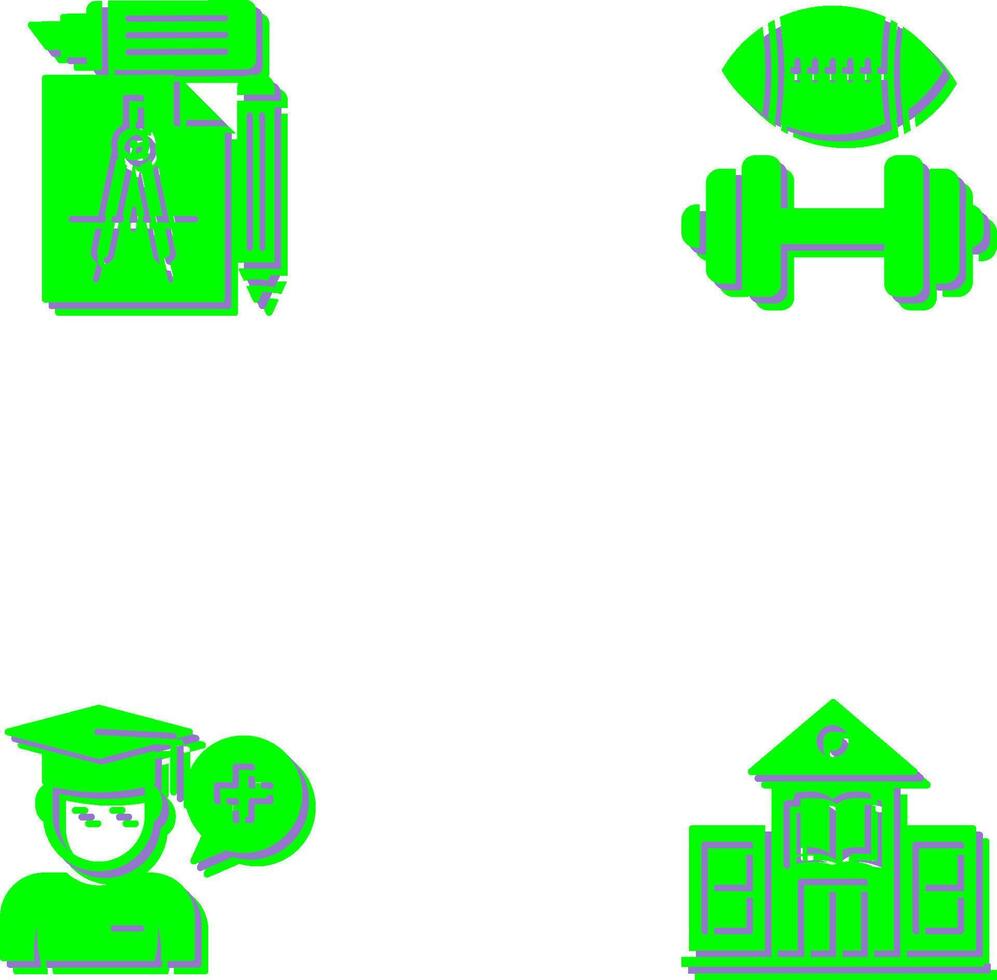 Study Tools and Sport Faculty Icon vector