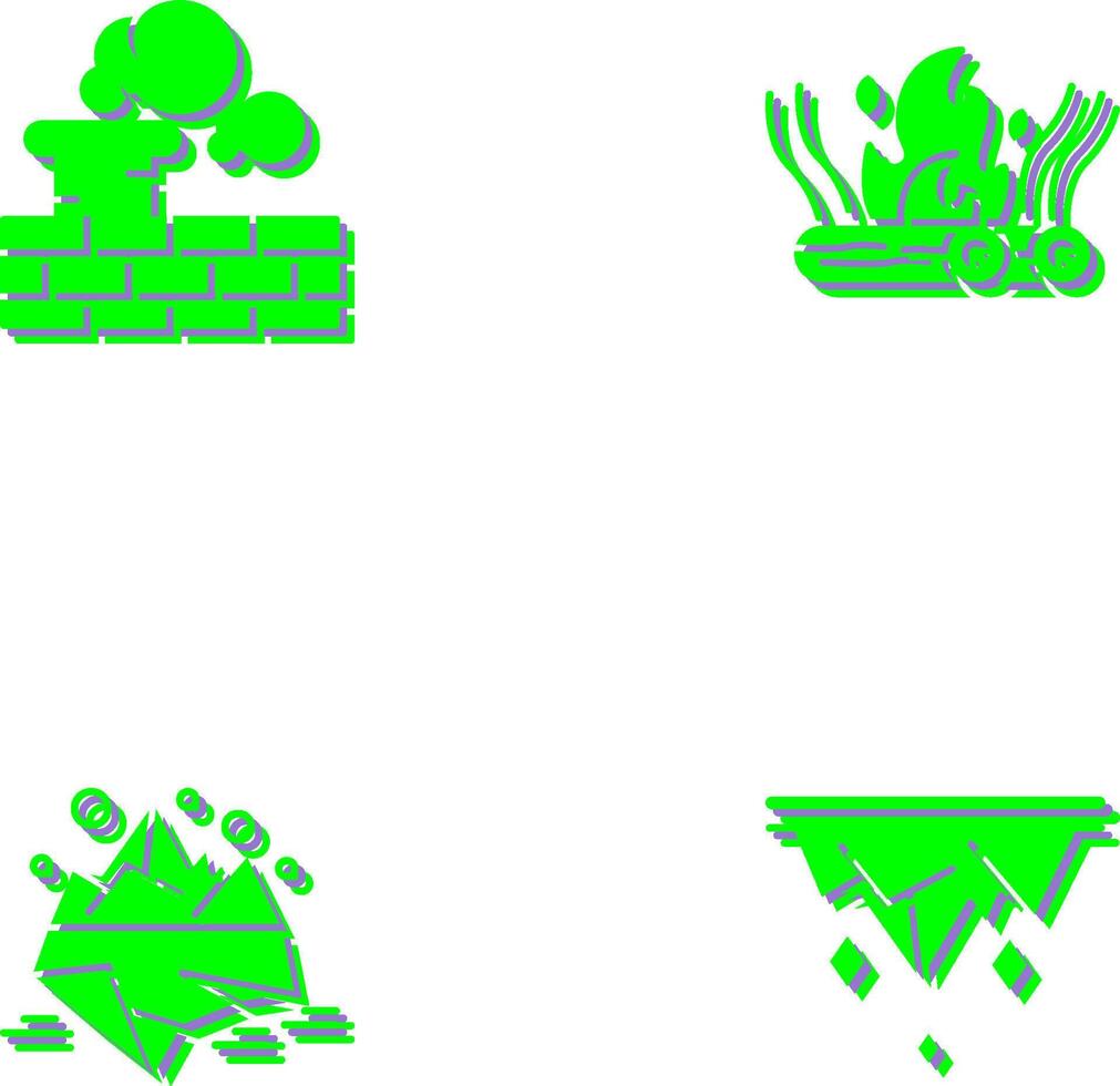 Chimney and Bonfire Icon vector