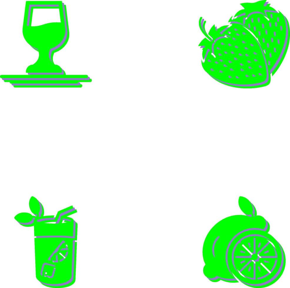 Wine and Strawberry Icon vector