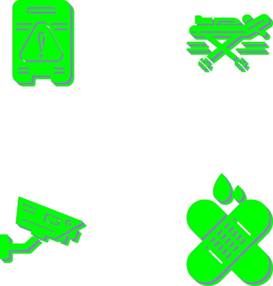 Caution Sign and Stretcher Icon vector