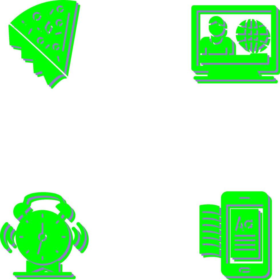 Pizza Slice and T News Icon vector