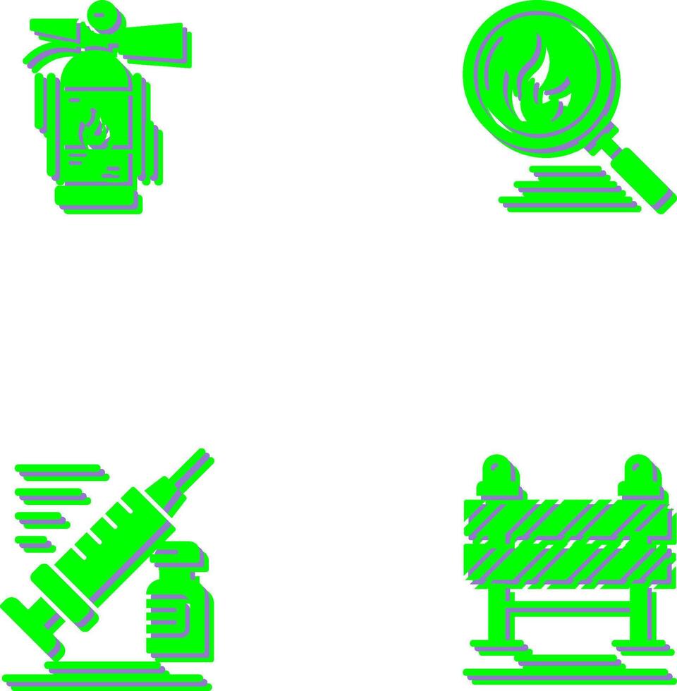 Fire Extinguisher and Disaster Icon vector