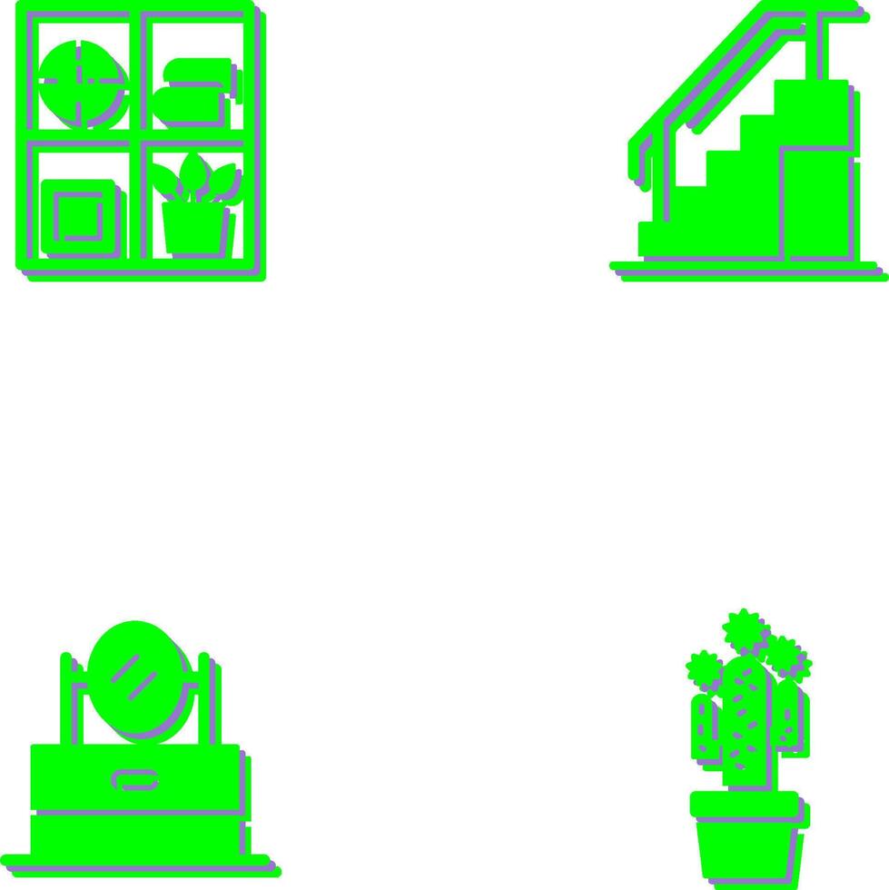 Bookshelf and Stairs Icon vector