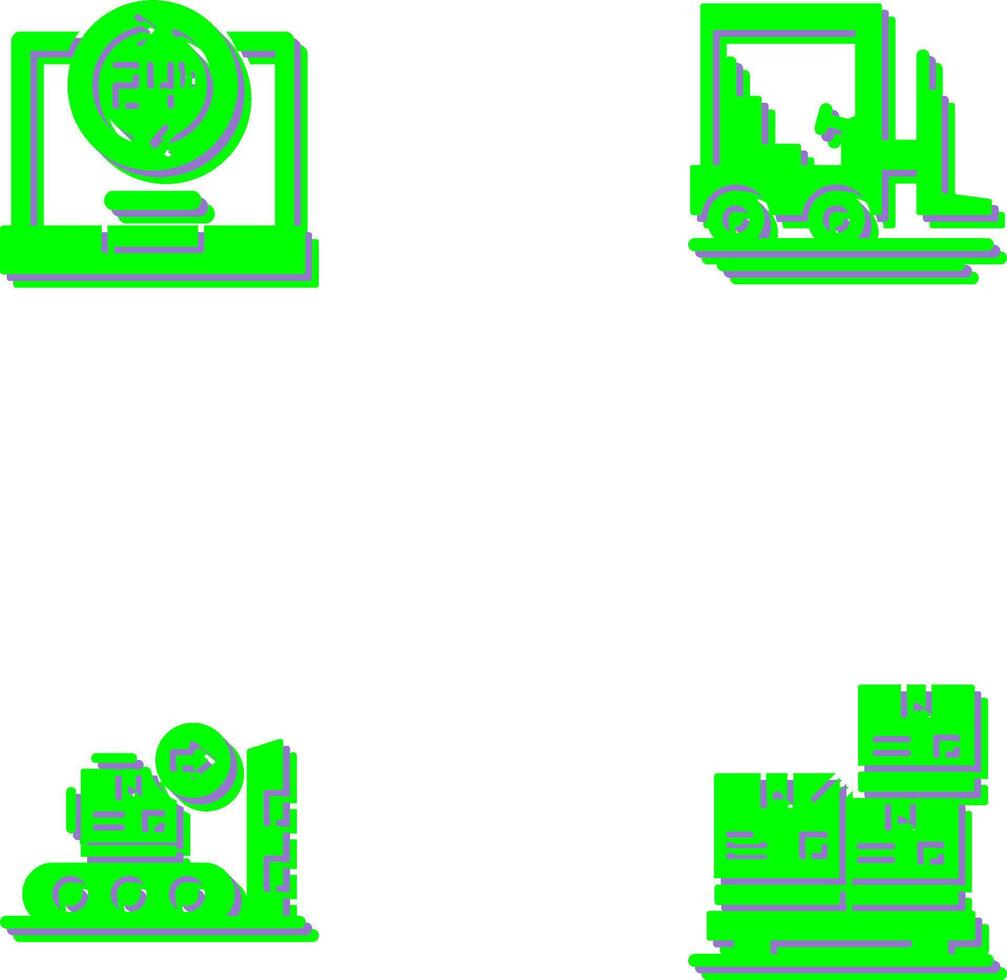 24 hours and forklift Icon vector