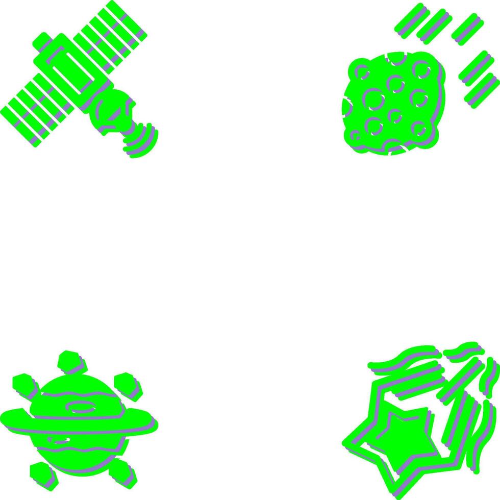 satelite and asteroid Icon vector