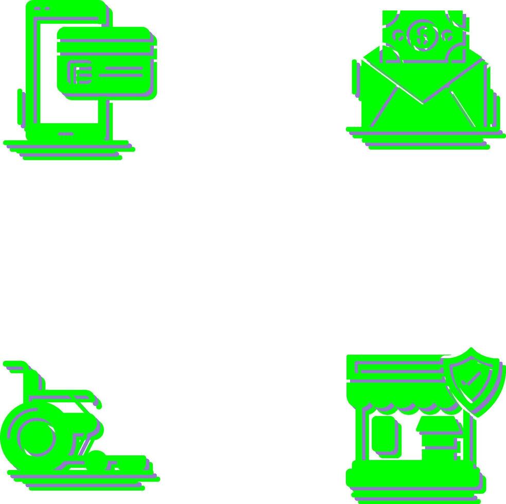 Cashless Payment and Mail Coin Icon vector