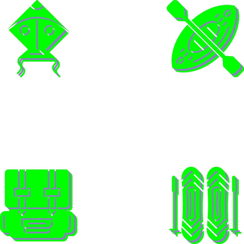 Kite and Kayak Icon vector