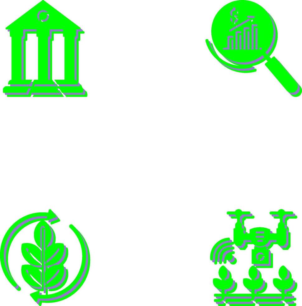Parthenon and Statistics Icon vector