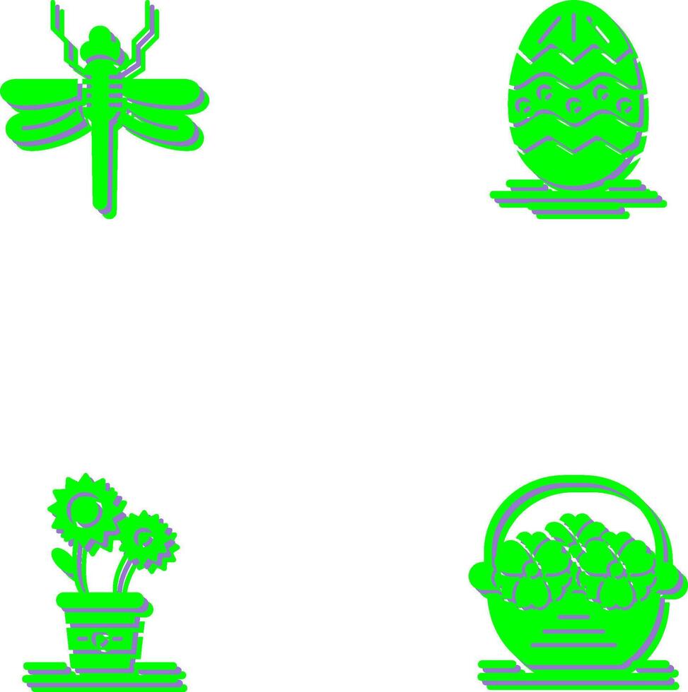 Dragonfly and Easter Icon vector