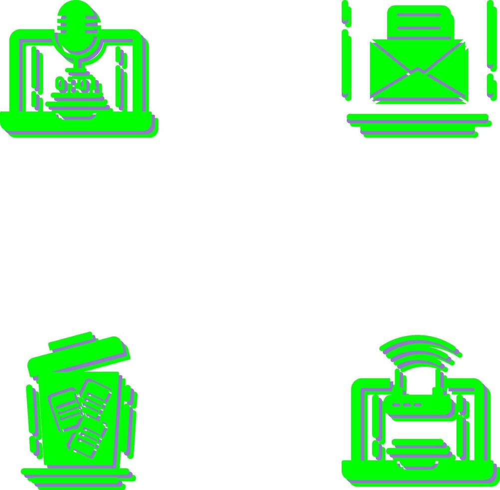 Voice Recorder and Email Icon vector