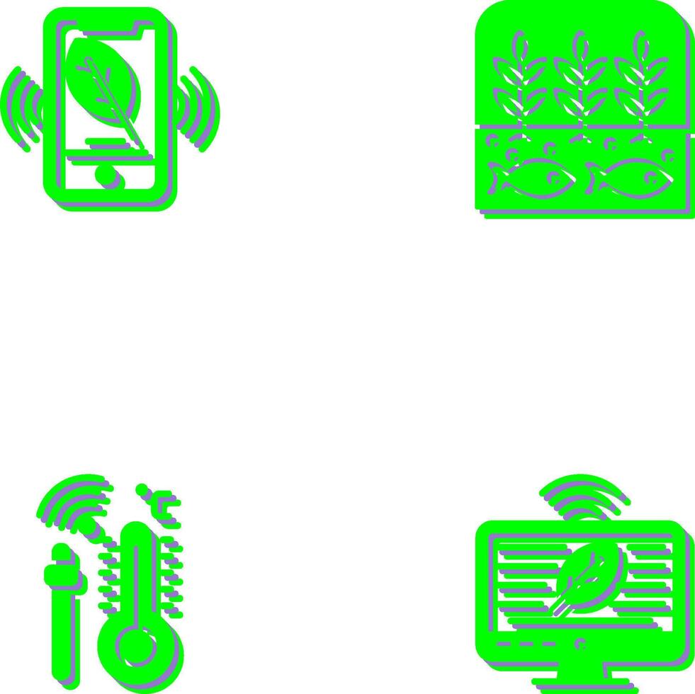 Smart Phone and Hydroponic Icon vector