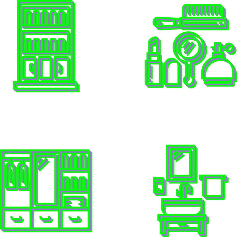 Book Shelf and Makeup Icon vector