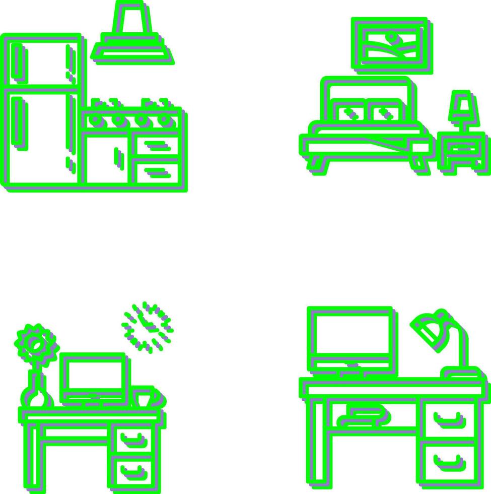 Kitchen and Bedroom Icon vector