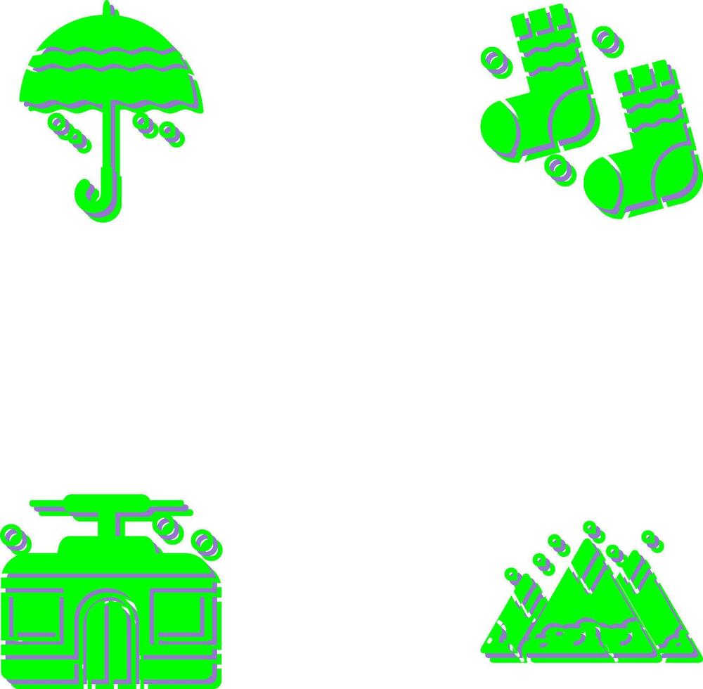 Umbrella and Winter Socks Icon vector
