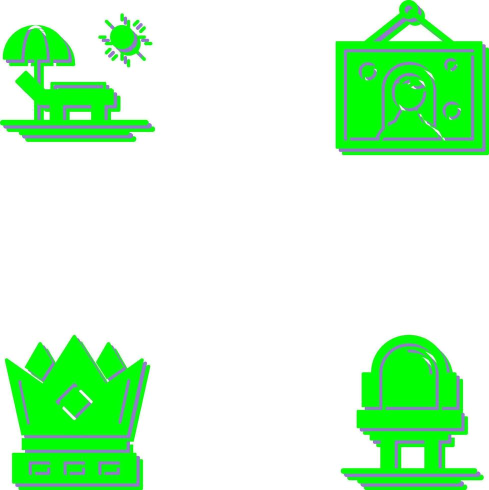 Hammock and Wedding Photo Icon vector