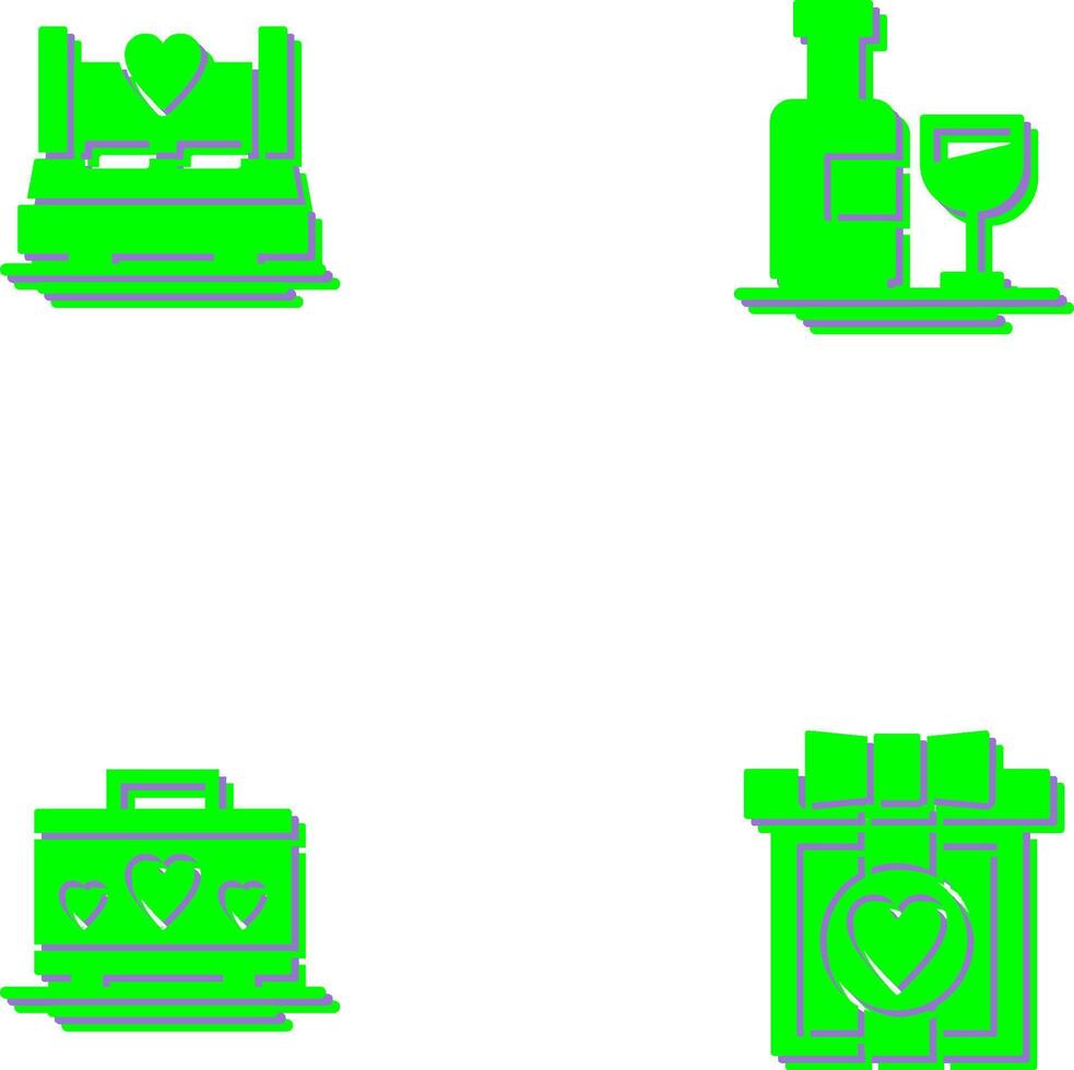 Double and Wine Bottle Icon vector