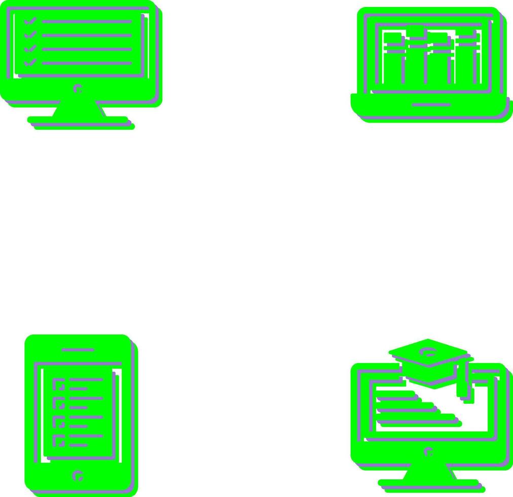 Online Checklist and Online Library Icon vector