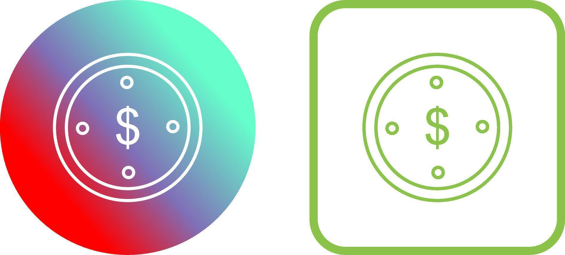 Dollar Coin Icon Design vector