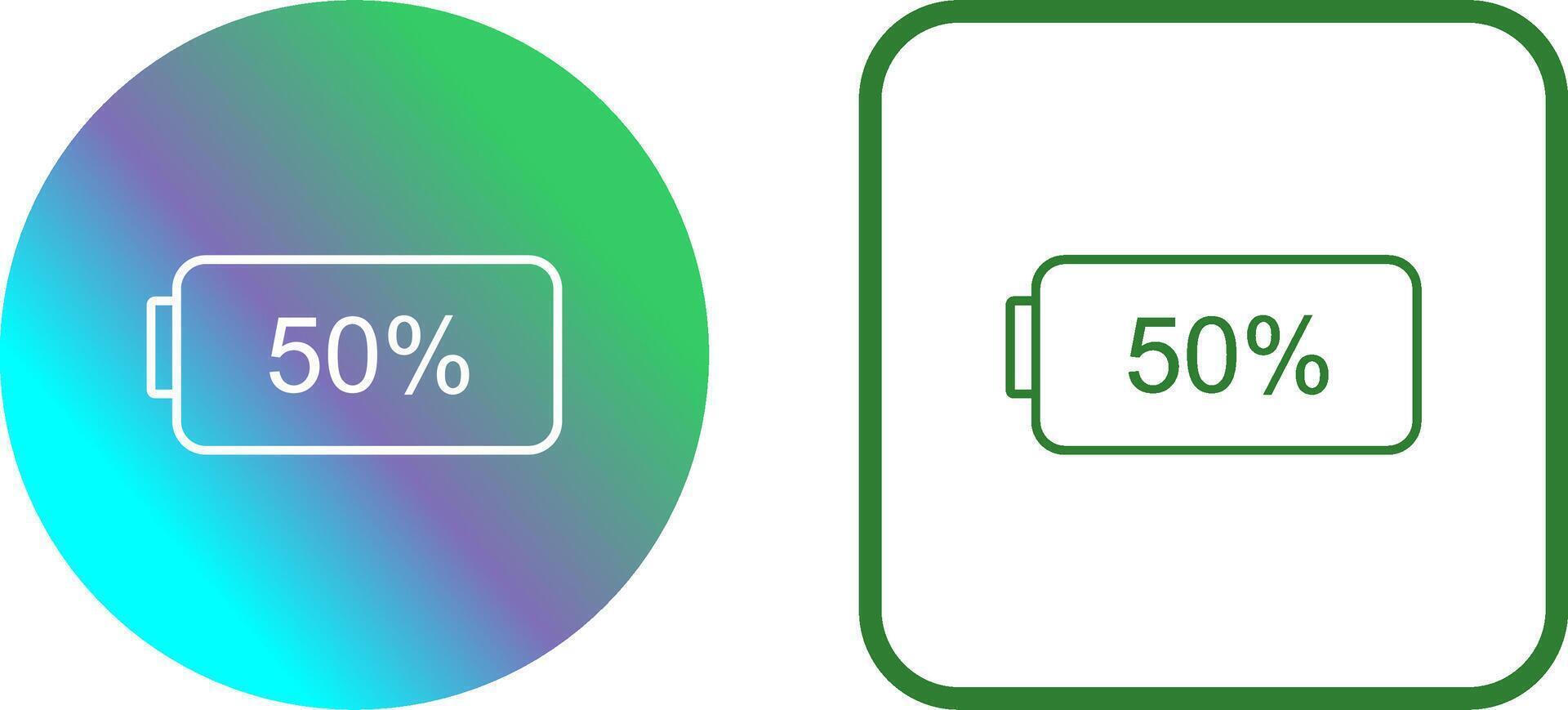 Unique Half Battery Icon Design vector