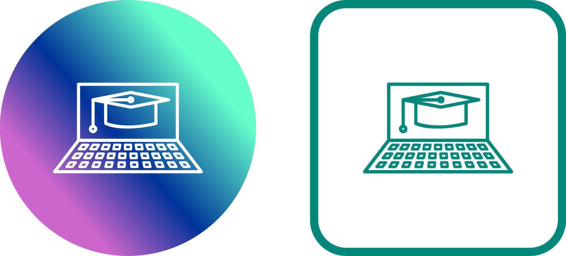 Unique Online Graduation Icon Design vector