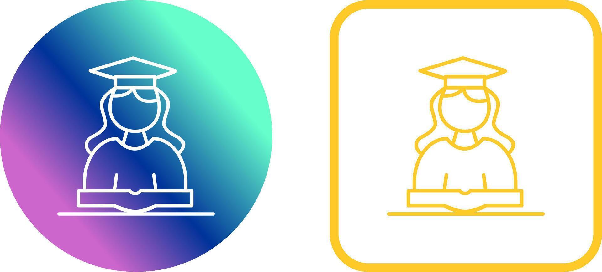 Unique Female Student Icon Design vector