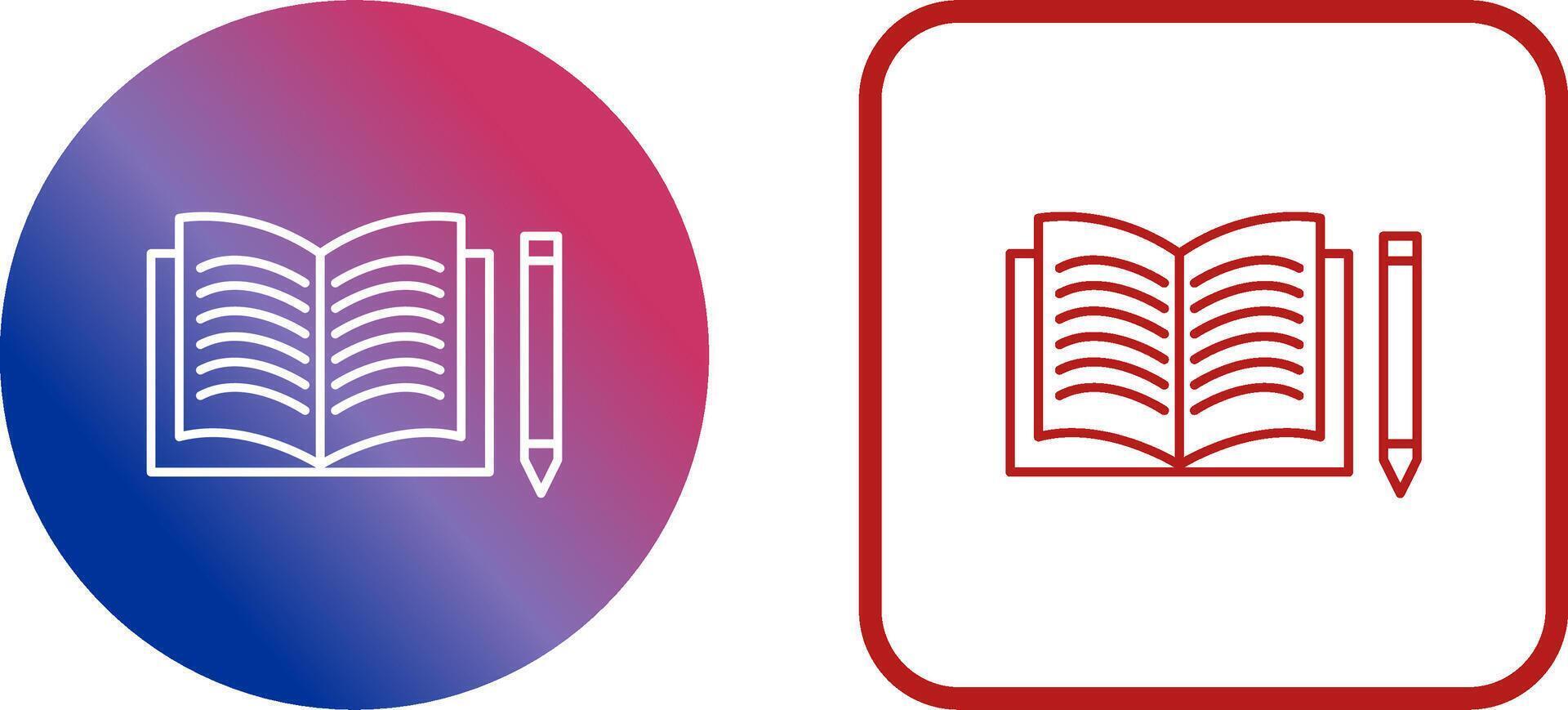 Unique Pencil and Book Icon Design vector
