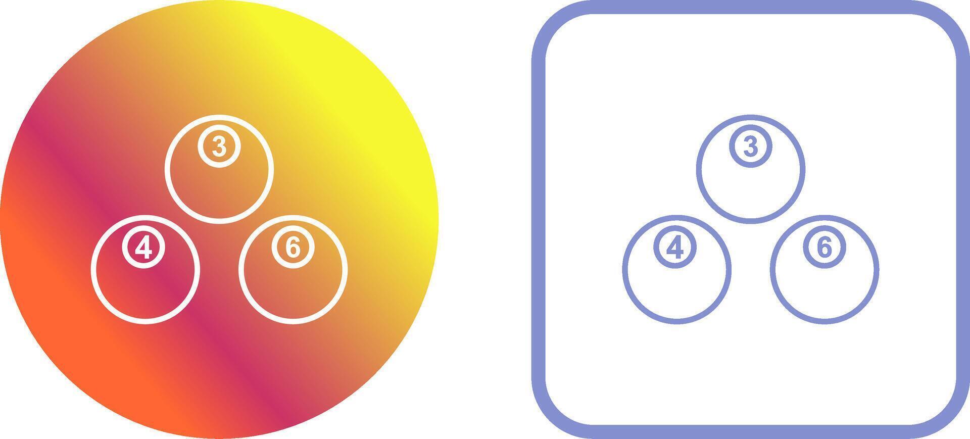Unique Snooker Balls Icon Design vector