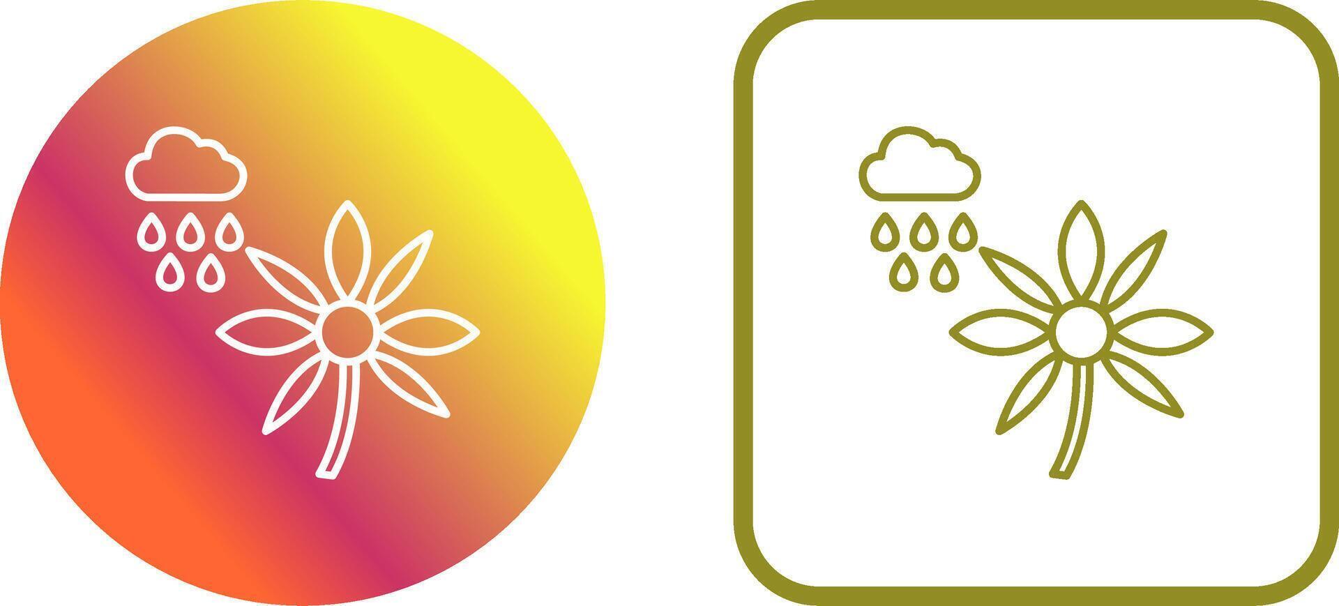 Flower with rain Icon Design vector