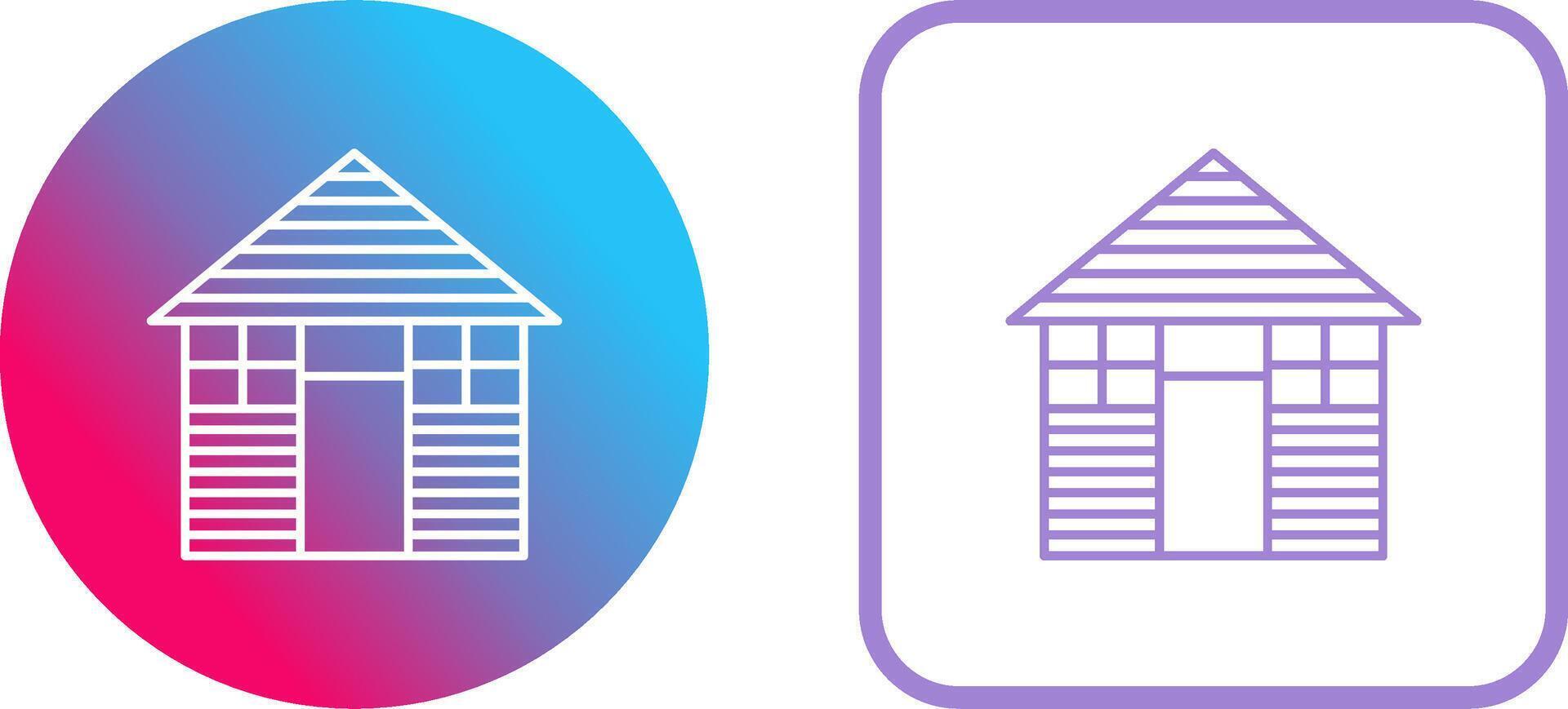 Wood Cabin Icon Design vector