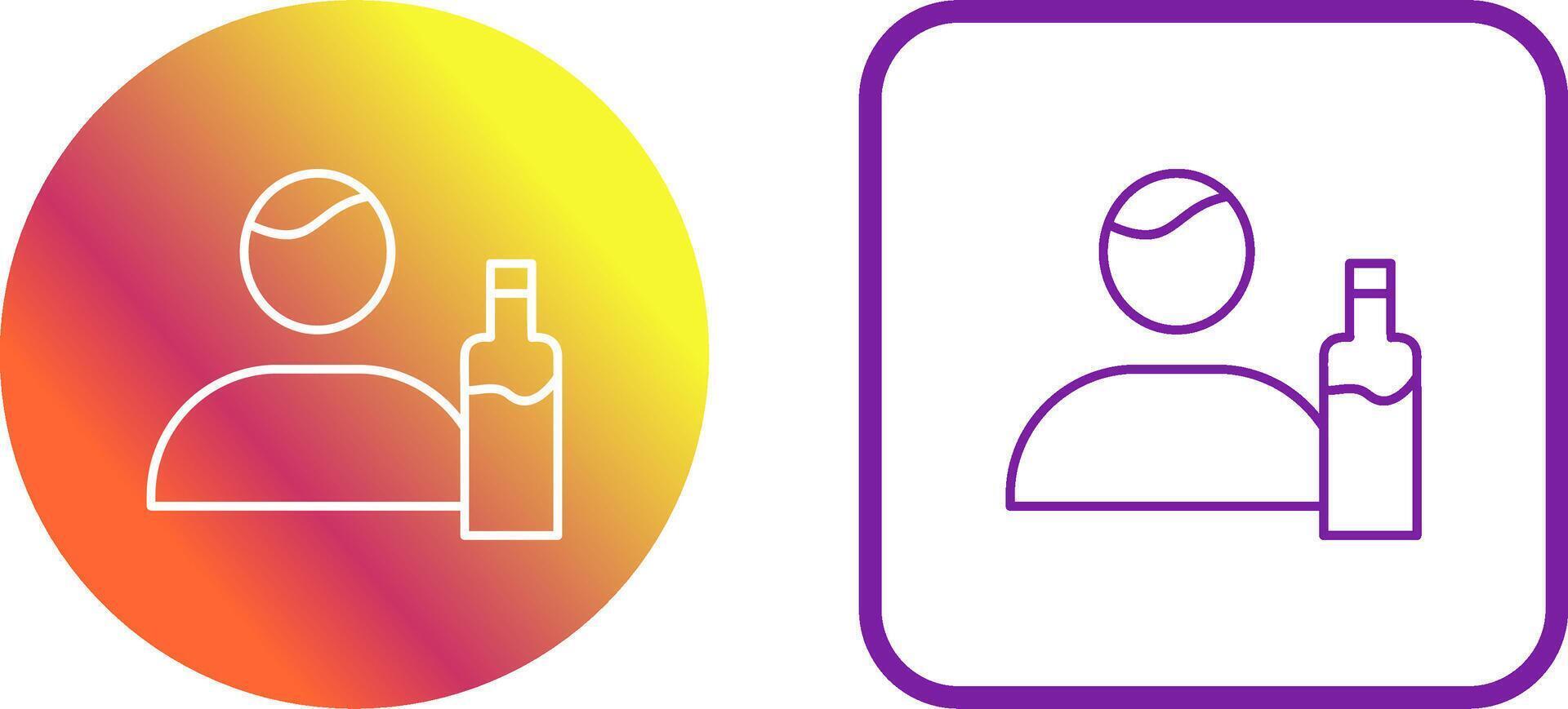 Unique Man And Drink Icon Design vector