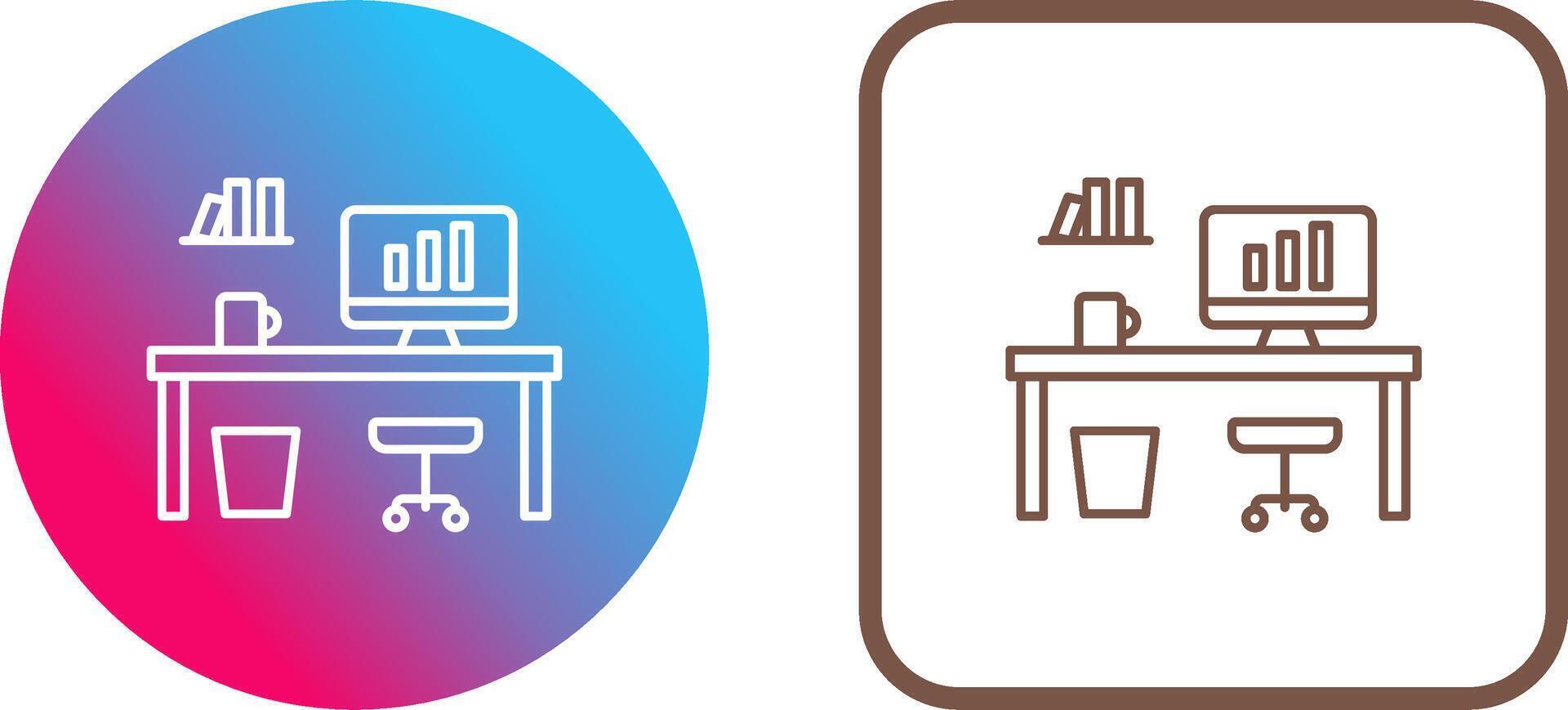Office Desk Icon Design vector