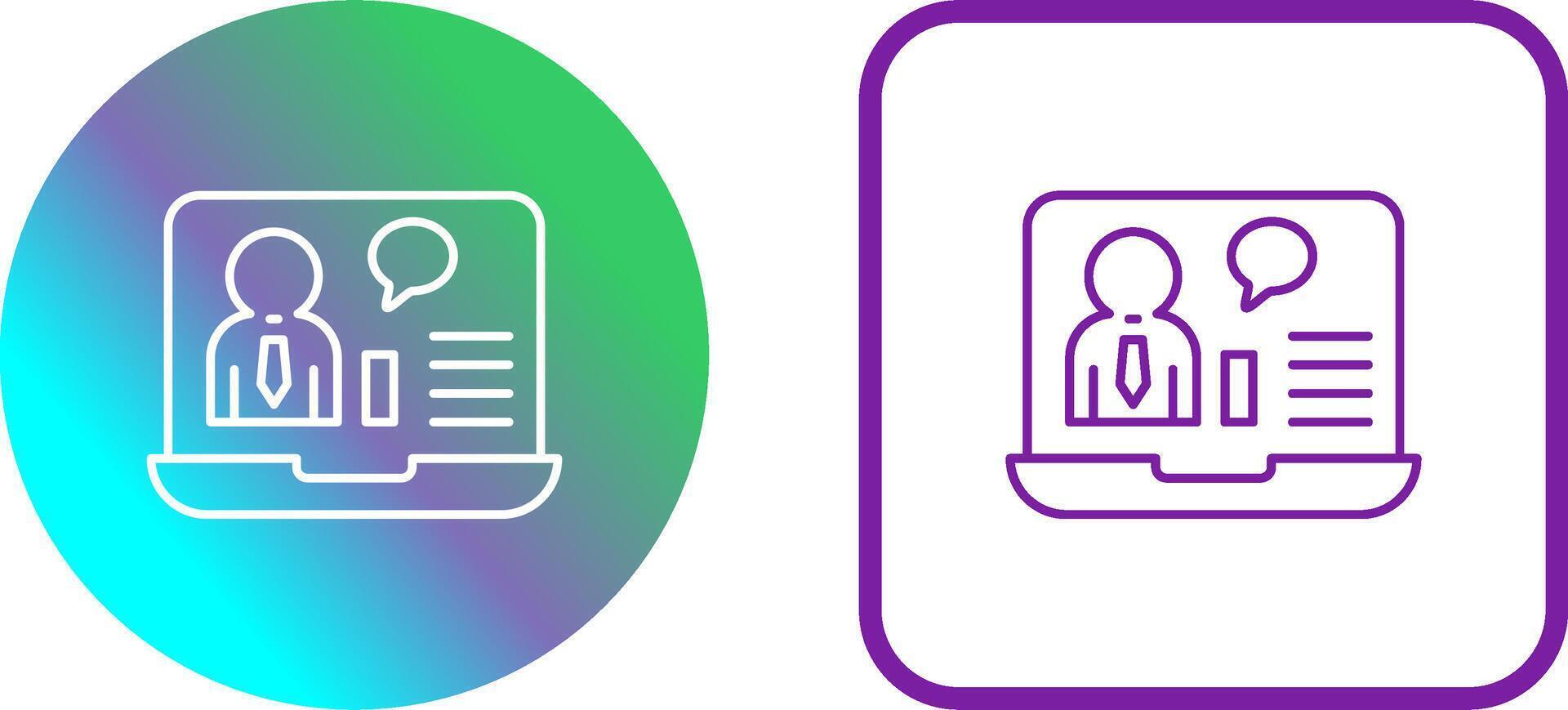 Online Job Interview Icon Design vector