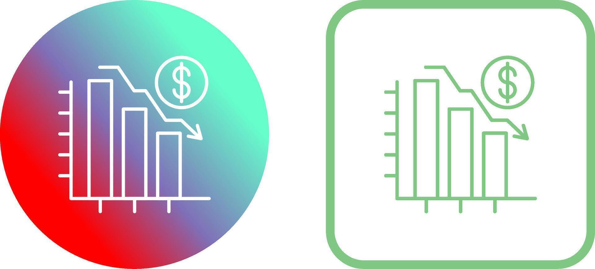 Chart Down Icon Design vector