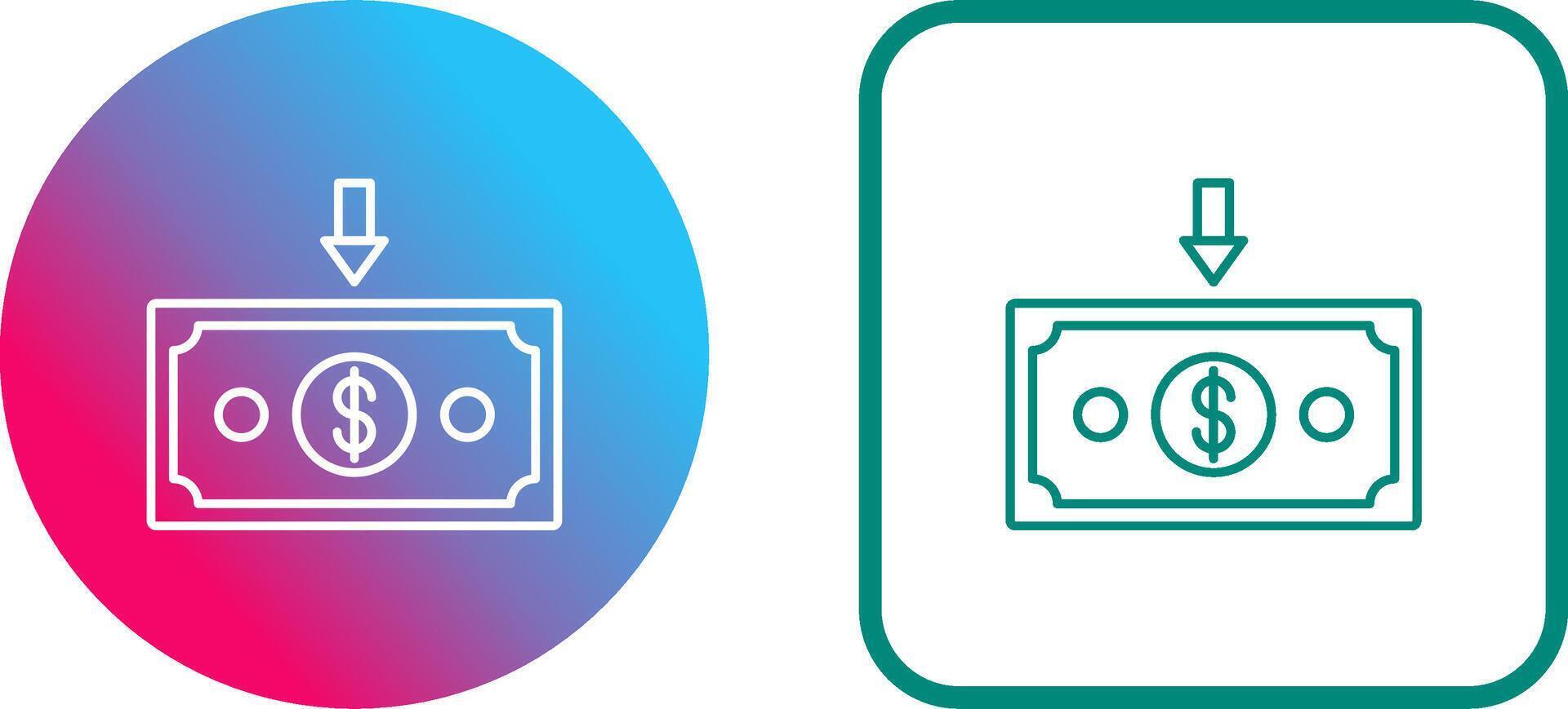 Money Down Icon Design vector