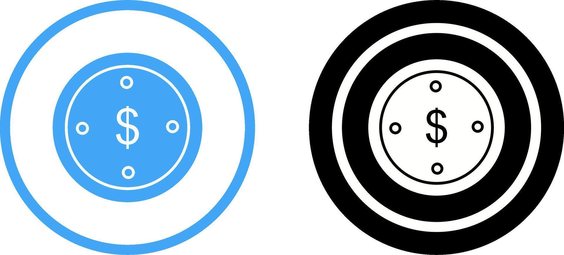 Dollar Coin Icon Design vector