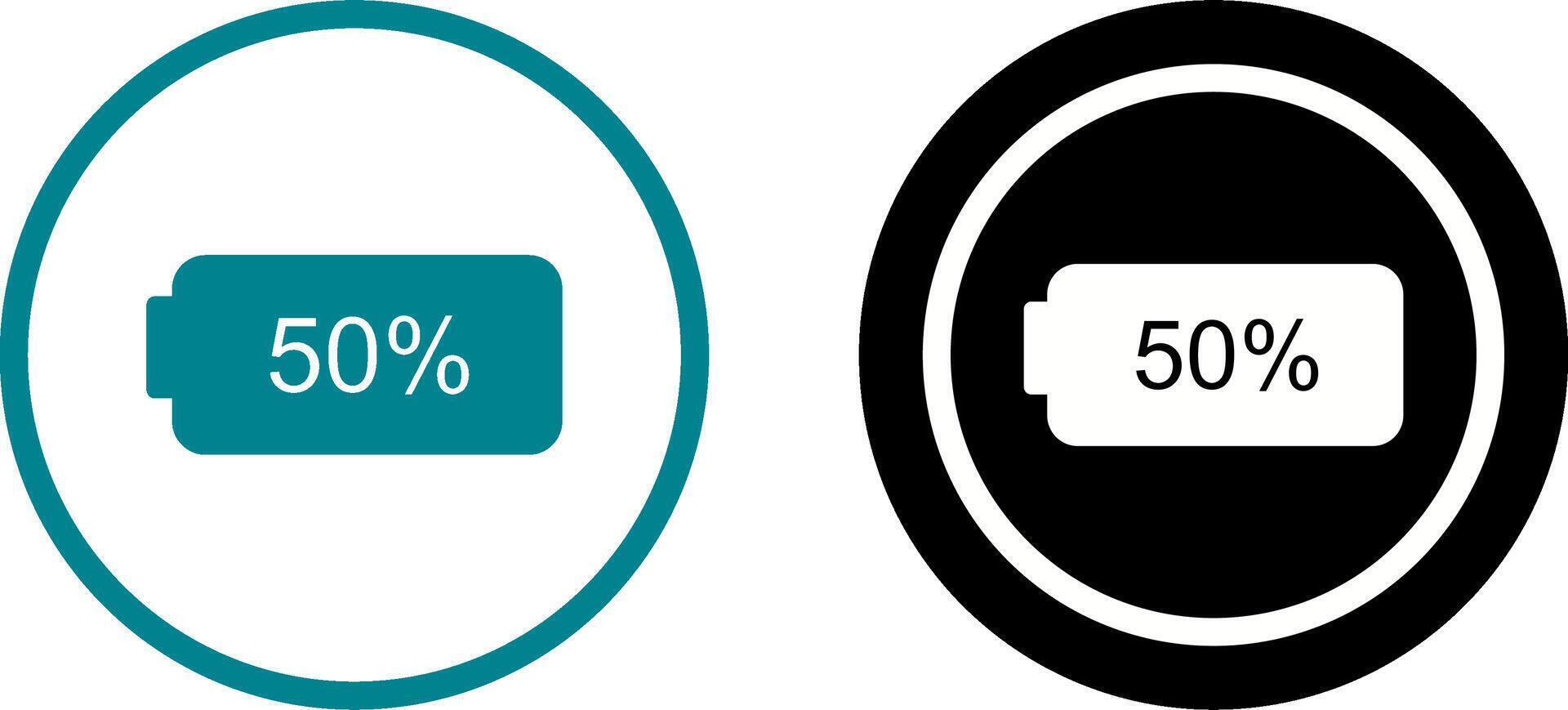 Unique Half Battery Icon Design vector